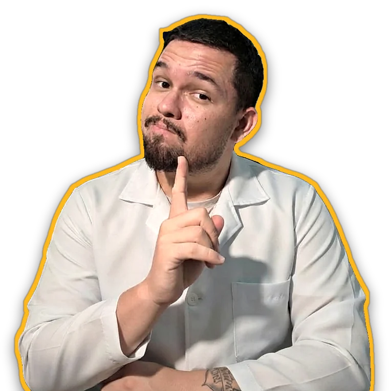 Allan Fernandes, nutricionista, com o dedo levantado
